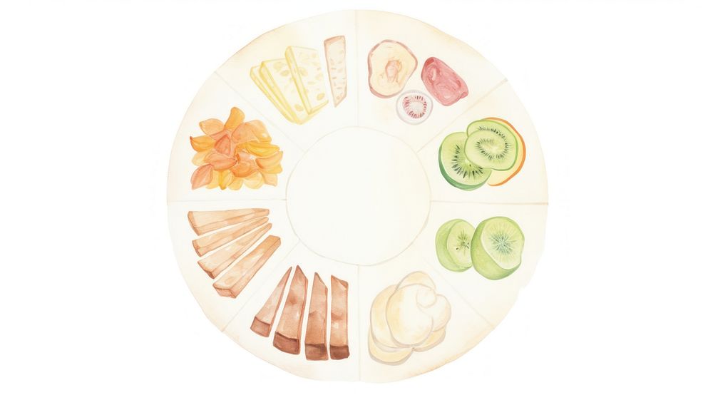Food as divider watercolor weaponry platter cooking.
