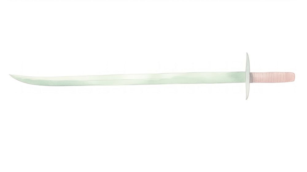 Katana as divider watercolor weaponry dagger sword.