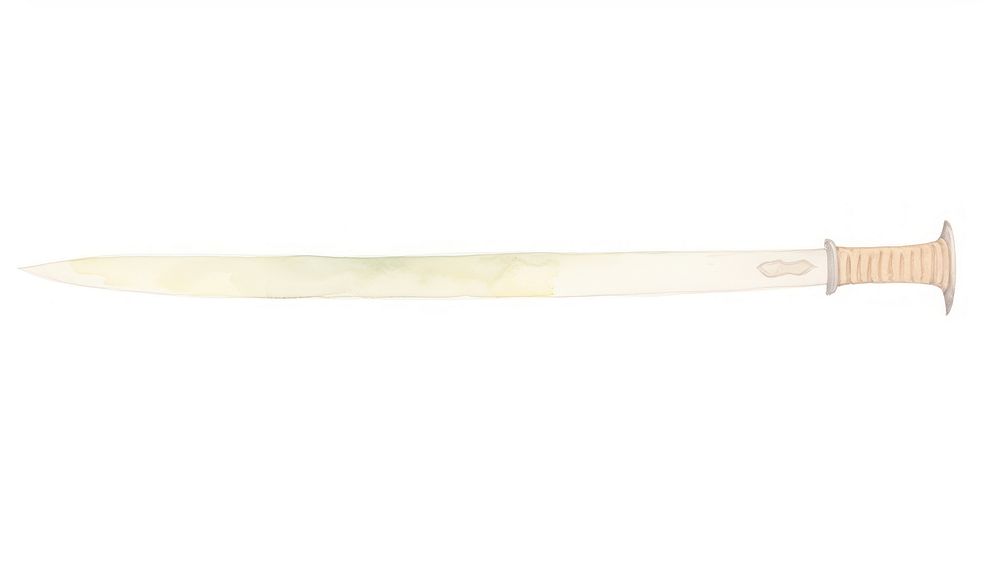 Katana as divider watercolor weaponry dagger sword.