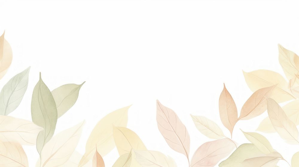 Leaves as divider watercolor graphics pattern plant.