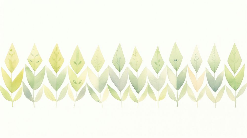 Spring as divider watercolor plant paper leaf.