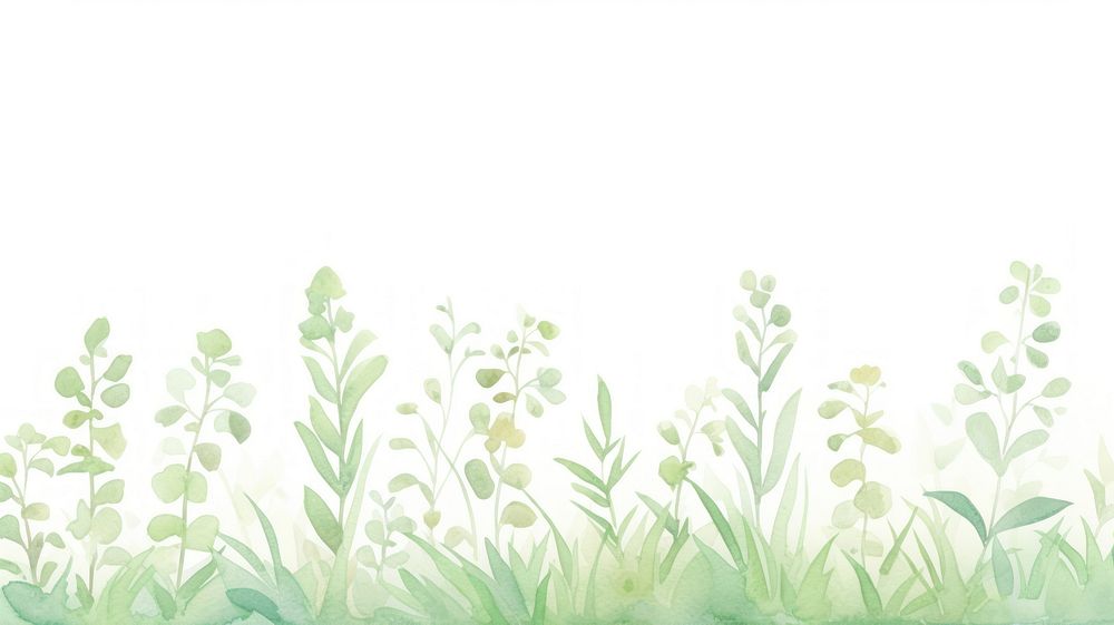 Spring as divider watercolor vegetation graphics outdoors.