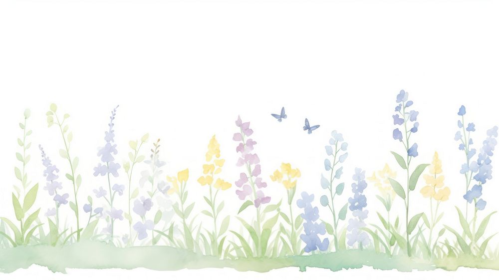 Spring as divider watercolor graphics lavender outdoors.