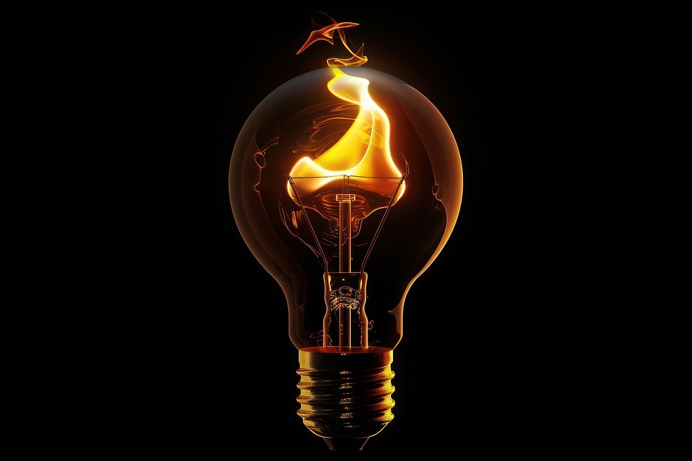 Light bulb fire flame chandelier lightbulb lamp.