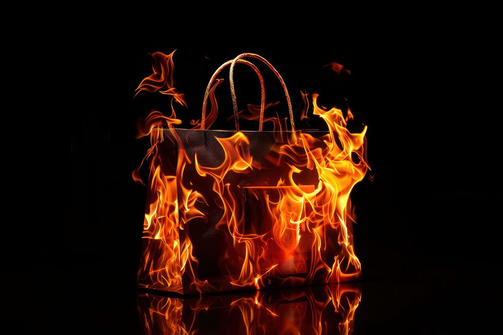 Shopping bag fire flame accessories fireplace accessory.