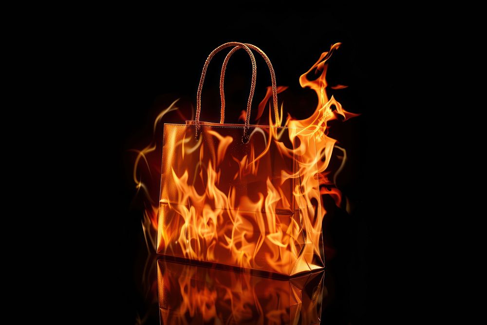 Shopping bag fire flame accessories accessory handbag.