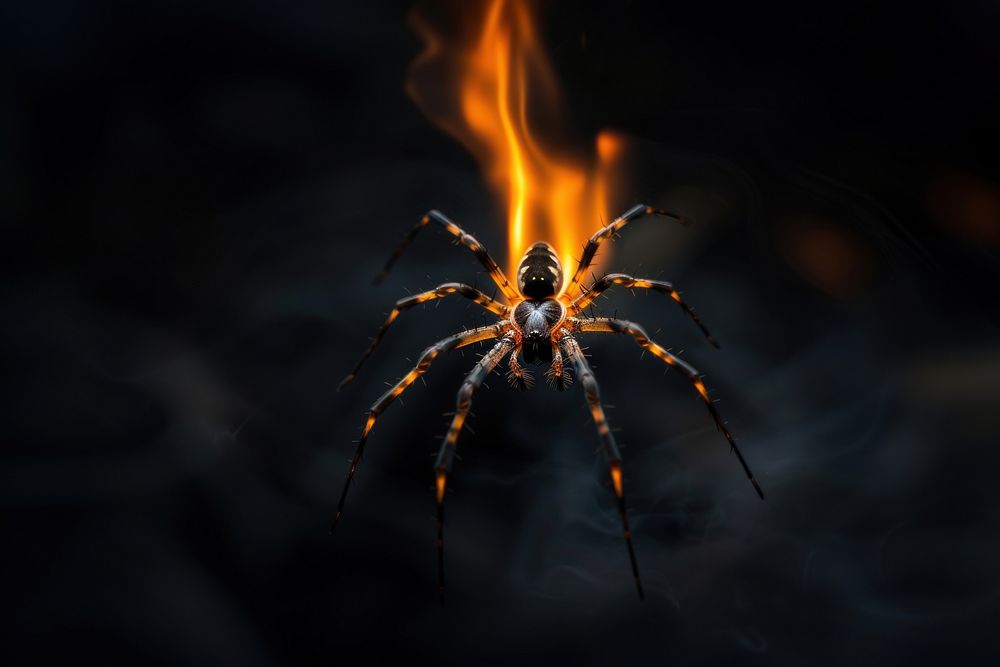 Spider fire flame invertebrate arachnid argiope.
