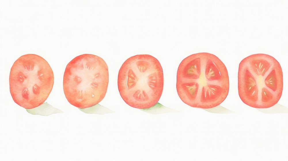 Tomatoes as divider watercolor vegetable weaponry produce.