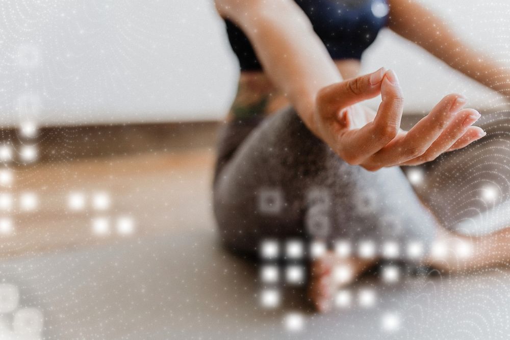 Fitness woman in a Padmasana pose