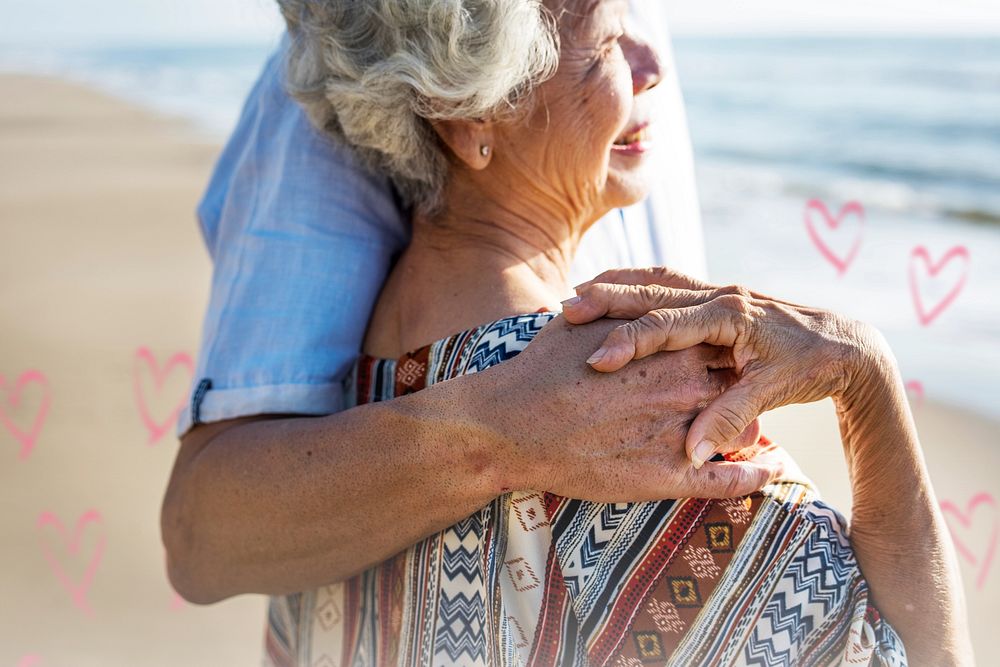 A senior couple on beach vacation