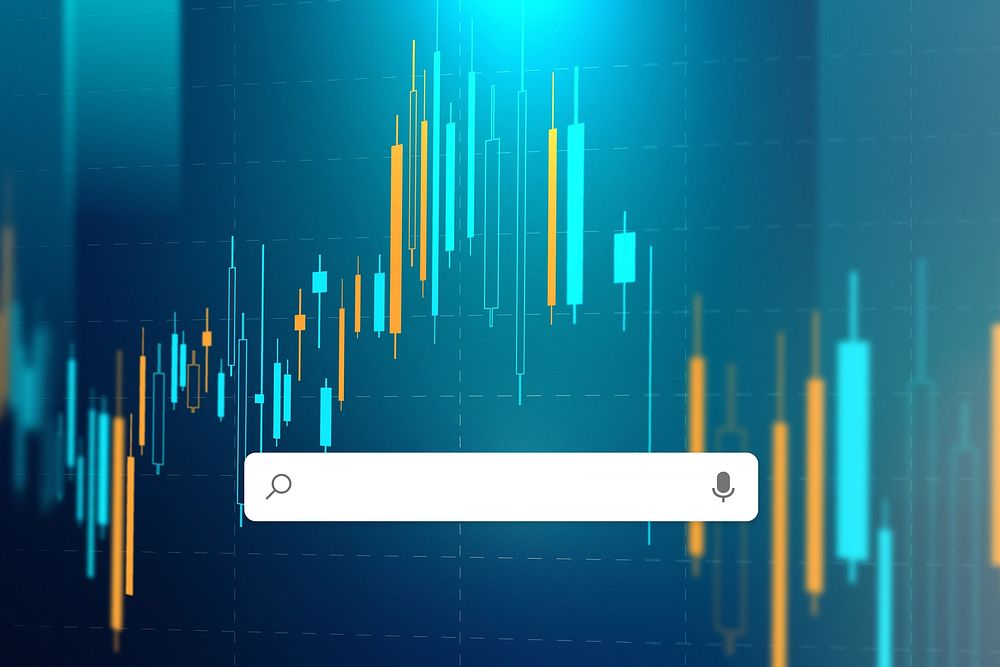 Stock market chart technology blue background