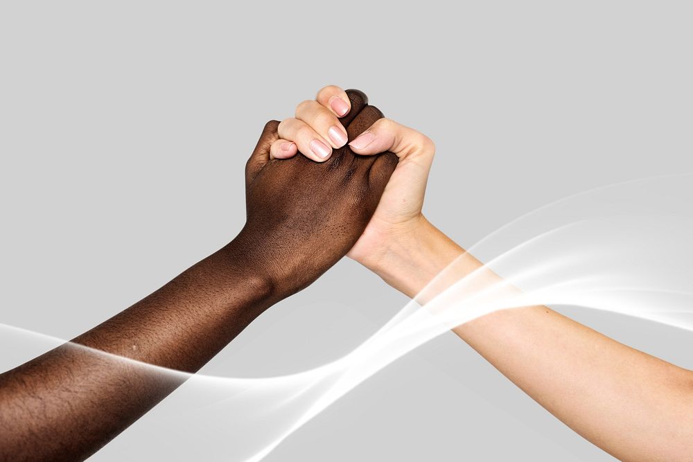 Diverse hands holding and support other