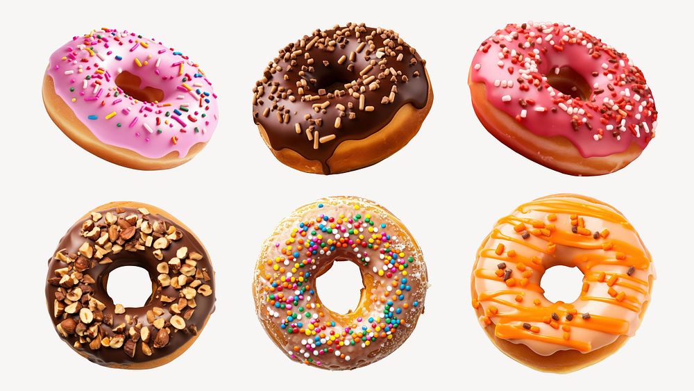 Rainbow donuts element set