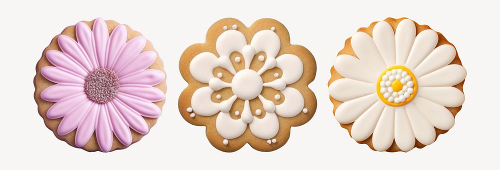 Cookie flower element set
