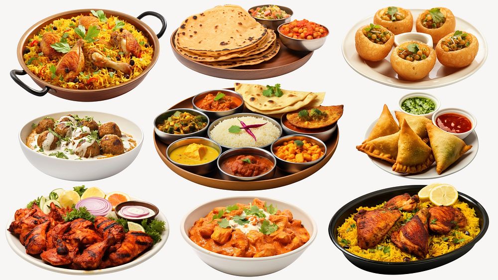 Indian cuisine food element set