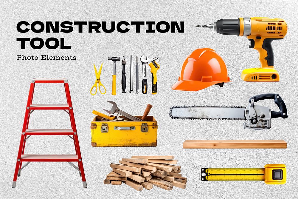 Construction tool isolated image set