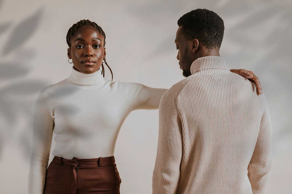 Couple in turtleneck sweater, Winter fashion aesthetic