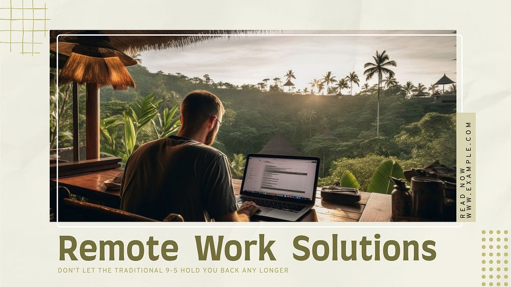 Home remote work blog banner template