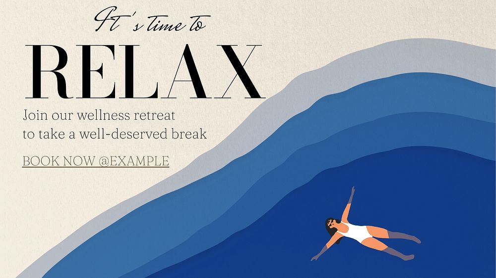 Relax wellness retreat  blog banner template