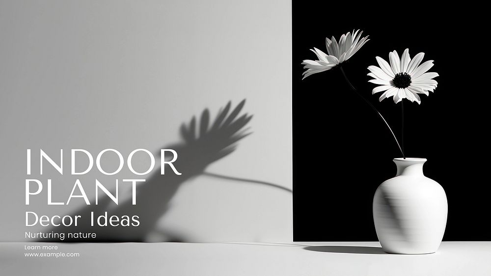 Indoor plant decor blog banner template