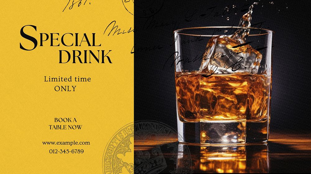 Special drink menu blog banner template