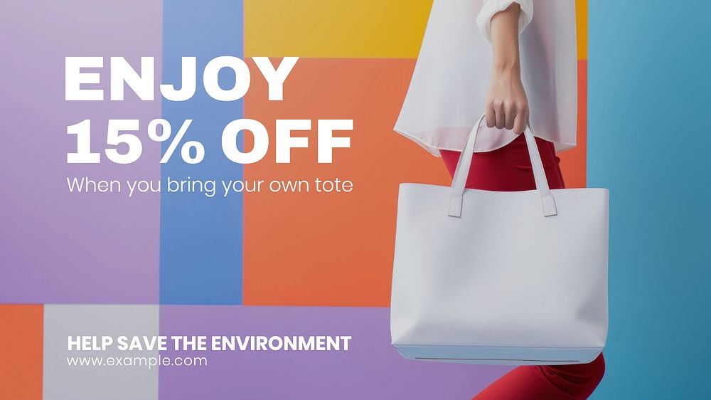 Discount & shopping bag blog banner template