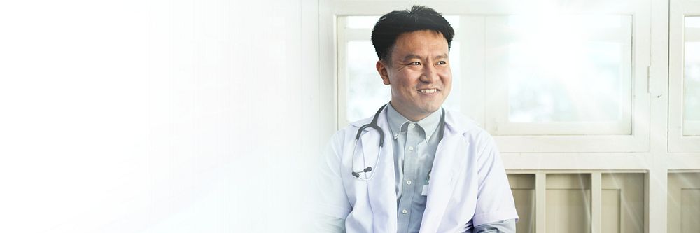 An Asian doctor working at a hospital