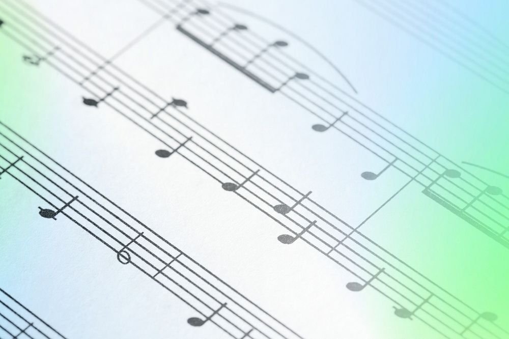 Closeup photo of musical sheet paper