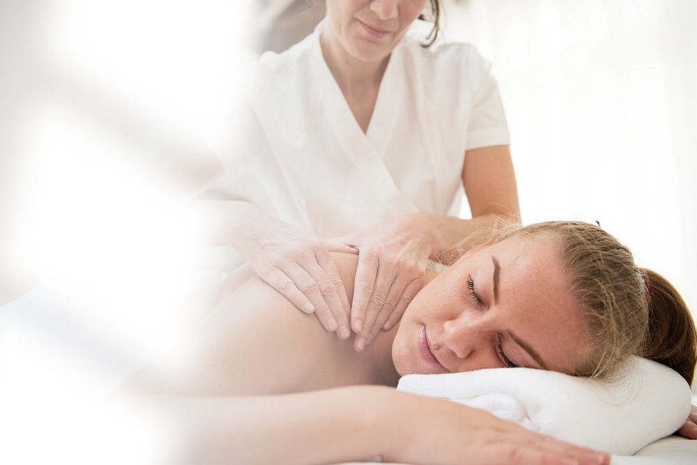 Woman having massage, wellness treatment
