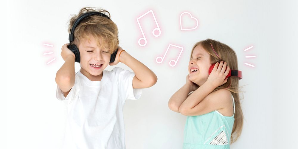 Kids listening to music remix