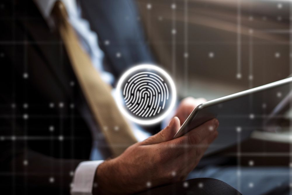fingerprint identification cyber security, remix