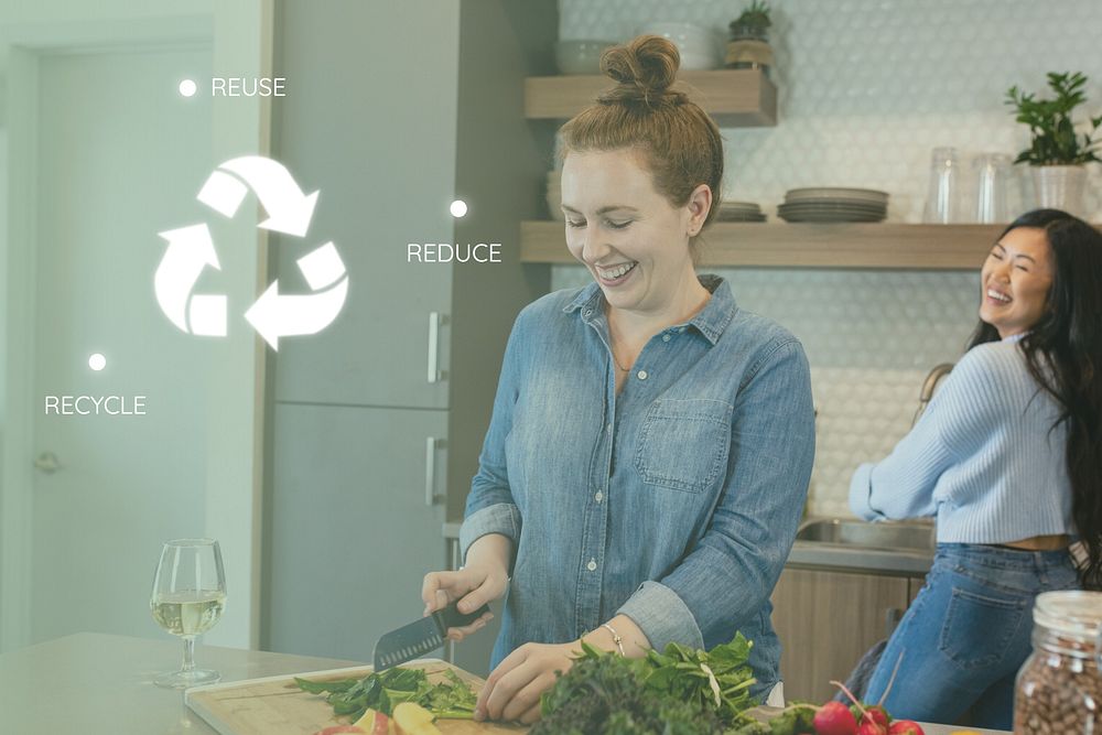 Recycle icon, sustainable lifestyle remix