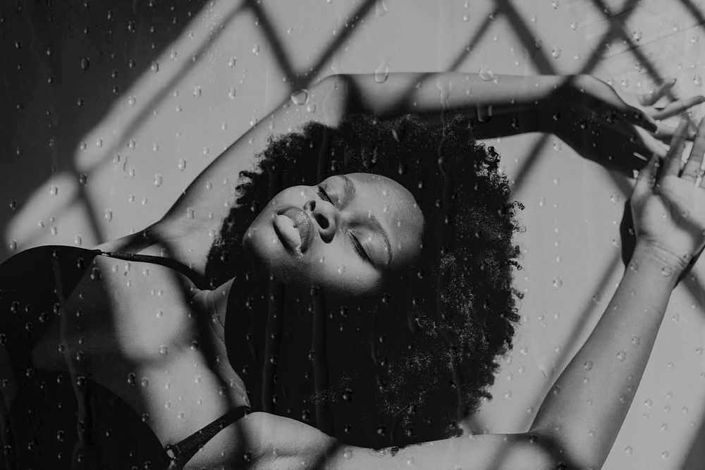 Shadows over a sensual black woman remix