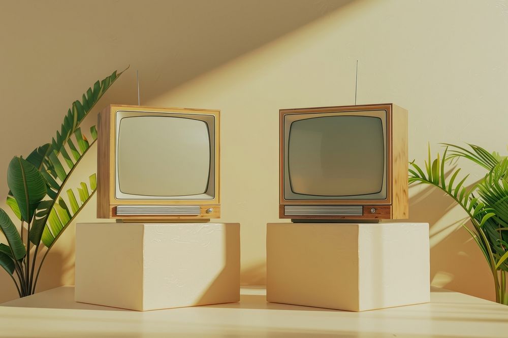 Vintage television tv mockup electronics hardware monitor.