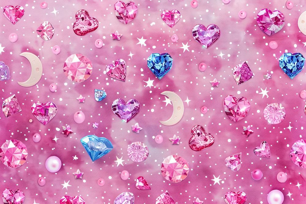 Pink background gemstone diamond accessories.