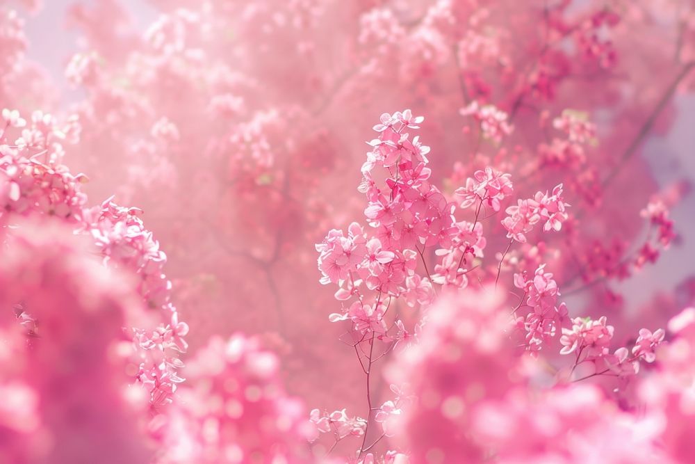 Pink color background outdoors blossom nature.