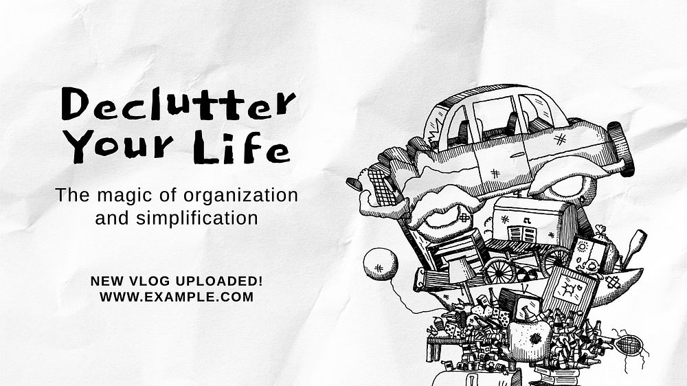 Declutter your life poster template and design