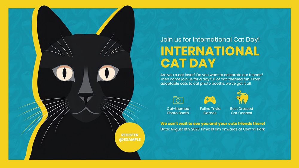 Cat day event blog banner template