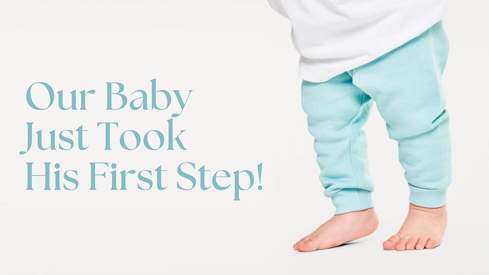 Baby first step quote blog banner template