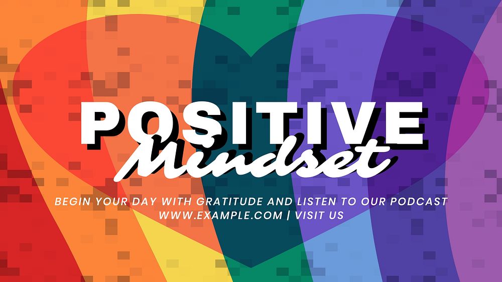 Positive thinking blog banner template