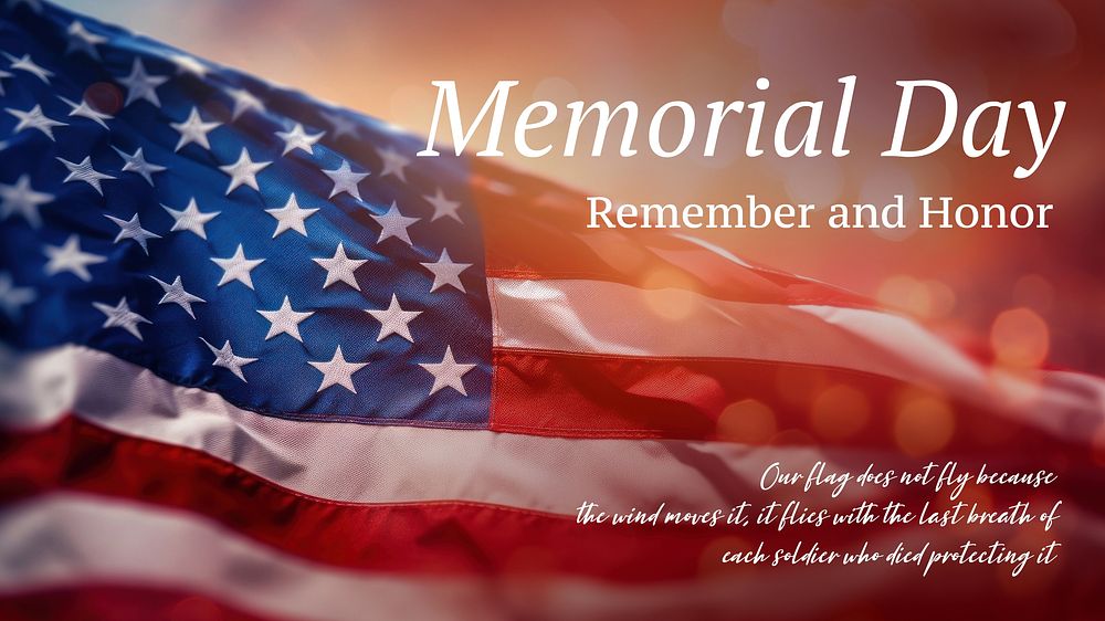 Memorial day blog banner template