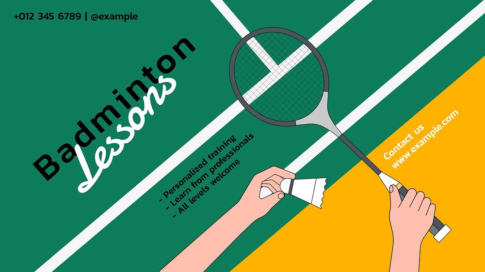 Badminton lessons blog banner template