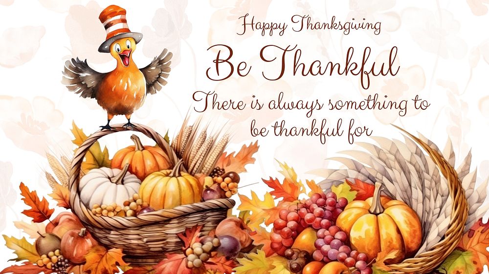 Be thankful, Thanksgiving blog banner template