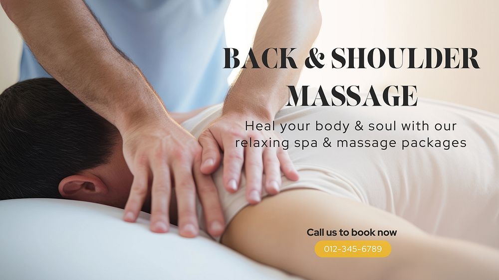 Back & shoulder massage blog banner template