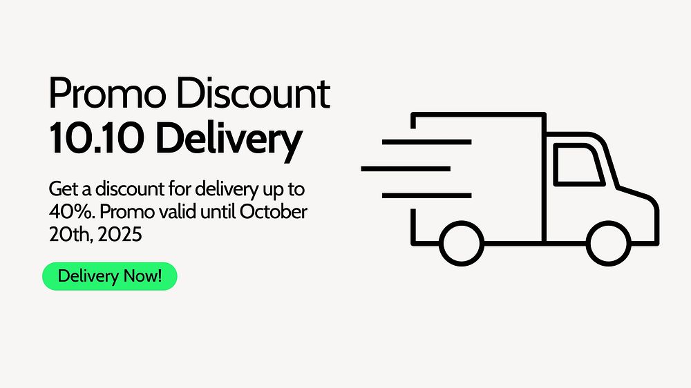 Promo discount delivery blog banner template