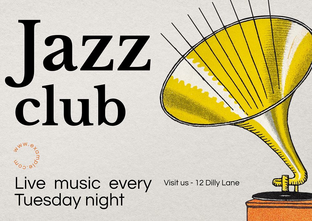 Jazz club poster template