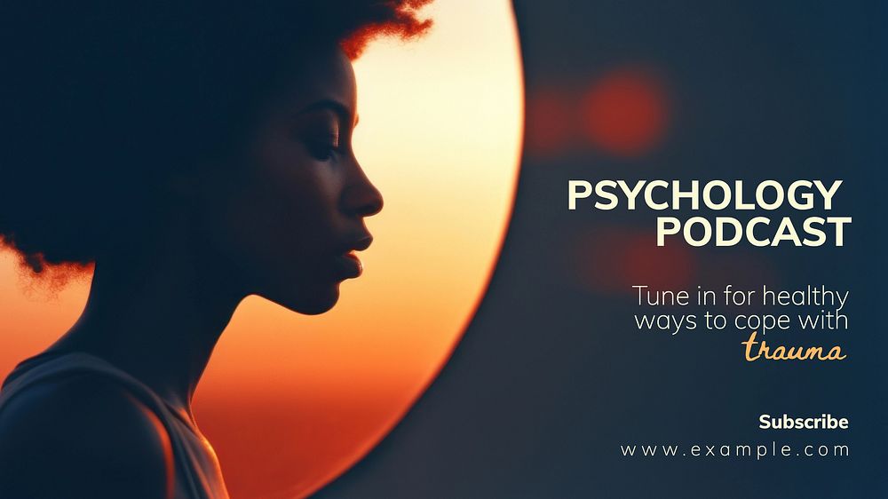 Psychology podcast blog banner template
