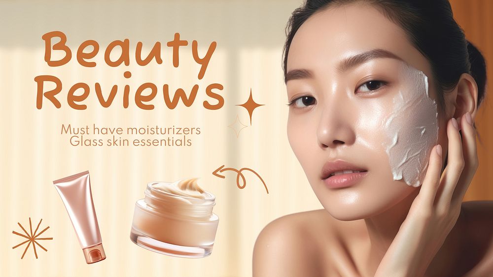 Beauty reviews blog banner template