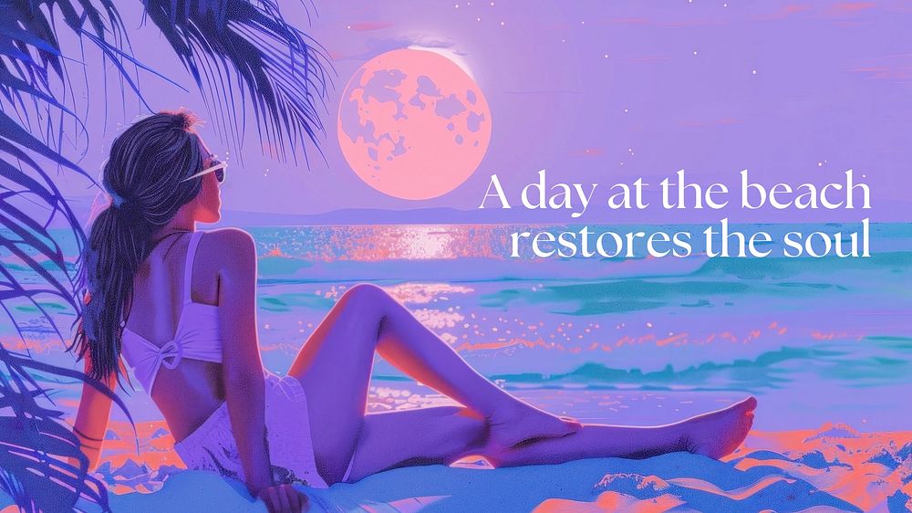 Beach quote blog banner template
