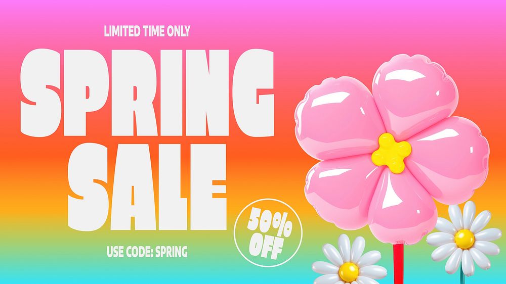 Spring sale blog banner template